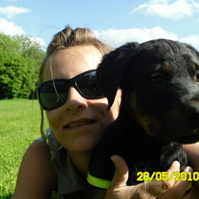 dit ben ik met mijn rottweiler Jyll