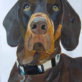 Hond van Judith Brownie (acrylverf)