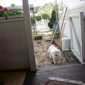 Het gele zand is wel leuk om te graven hoor.