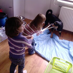 joepieieieiehhh spelen met mijn 2 kleine baasjes