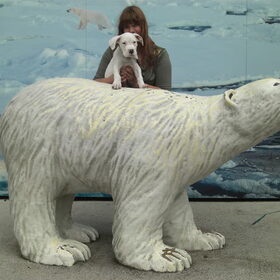 Ons ijsbeertje op een ijsbeer :-) @ ouwehands dierenpark